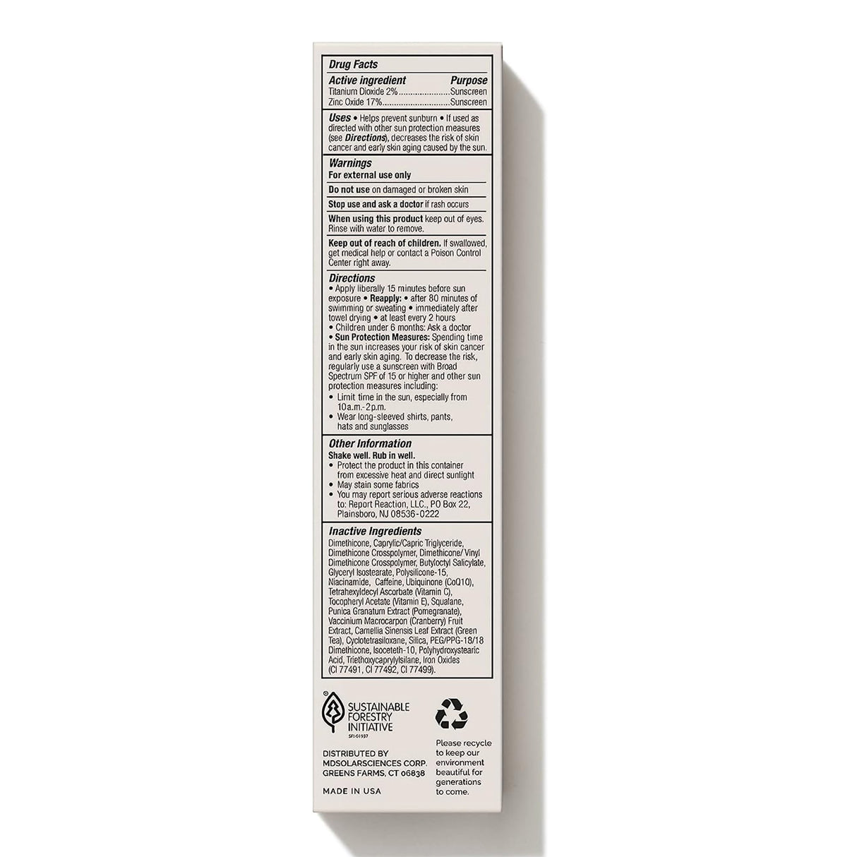 Makeup with Sunscreen MDSolarsciences MD Mineral BB Crme SPF 50 Cream 1.23 oz. Tube