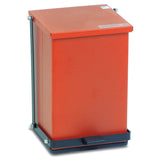 Trash Can Detecto® 24 Quart / 6 gal. Red Steel Square - BeHope