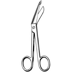Bandage Scissors Surgi-OR™ Lister 5-1/2 Inch Length Mid Grade Stainless Steel NonSterile Finger Ring Handle Angled Blunt Tip / Blunt Tip - BeHope