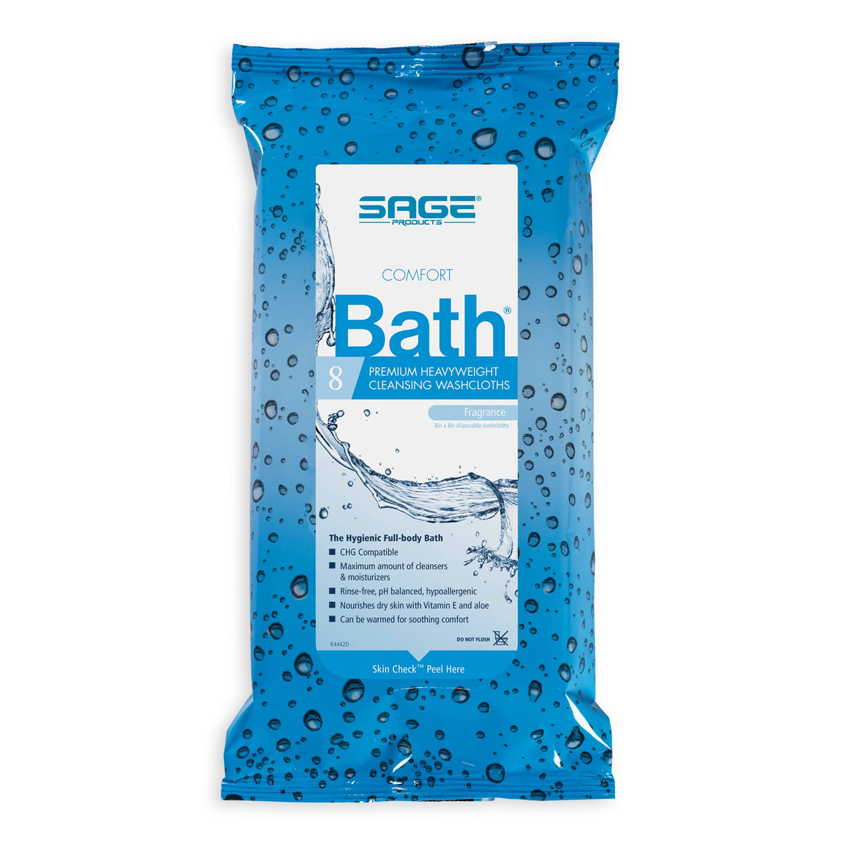 Rinse-Free Bath Wipe Comfort Bath® Premium Heavyweight Soft Pack Scented 8 Count - BeHope
