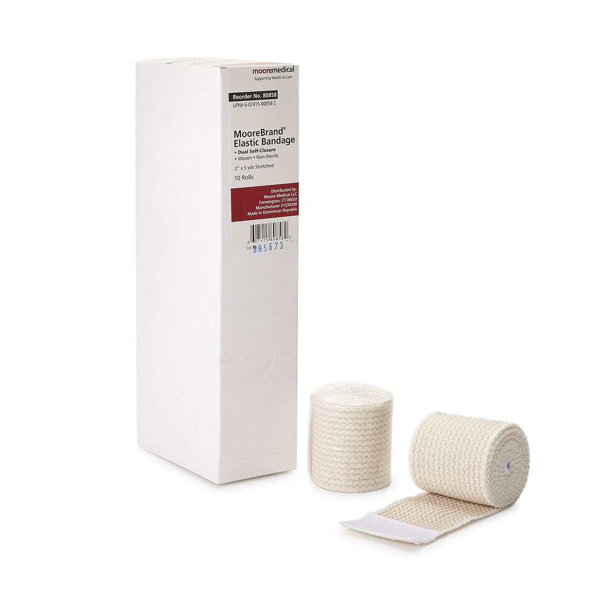 Elastic Bandage McKesson 2 Inch X 4-1/2 Yard Double Hook and Loop Closure Tan NonSterile Standard Compression - BeHope