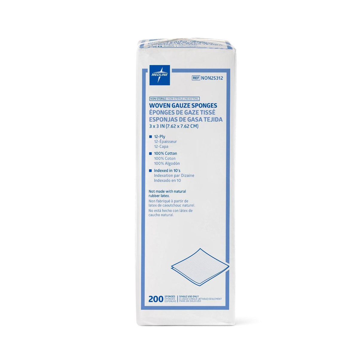 Gauze Sponge Medline Nonsterile 200 Per Pack