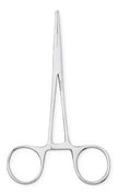 Hemostatic Forceps Centurion® Kelly 5-1/2 Inch Length Floor / Office Grade Stainless Steel Sterile Locking Finger Ring Handle Straight Serrated Tips - BeHope