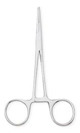 Hemostatic Forceps Centurion® Kelly 5-1/2 Inch Length Floor / Office Grade Stainless Steel Sterile Locking Finger Ring Handle Straight Serrated Tips - BeHope