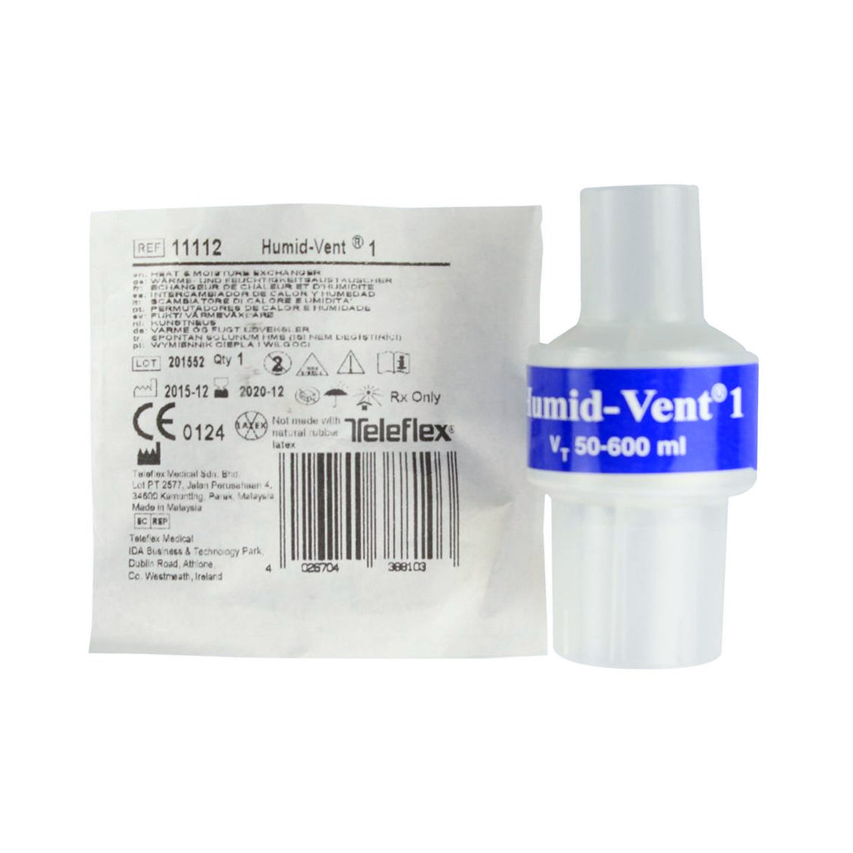 Heat and Moisture Exchanger Humid-Vent™ 35.37 mg H₂O/L @ VT 200 mL 1.09 cm H₂O @ 30 LPM - BeHope