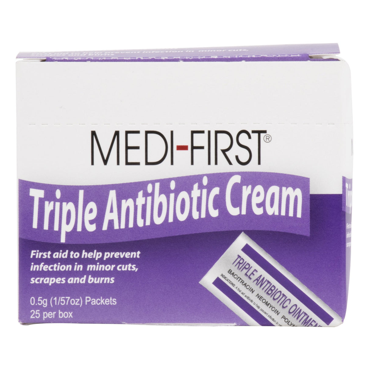 First Aid Antibiotic Bacitracin / Neomycin / Polymyxin B Medi-First® Ointment 0.5 Gram Individual Packet - BeHope