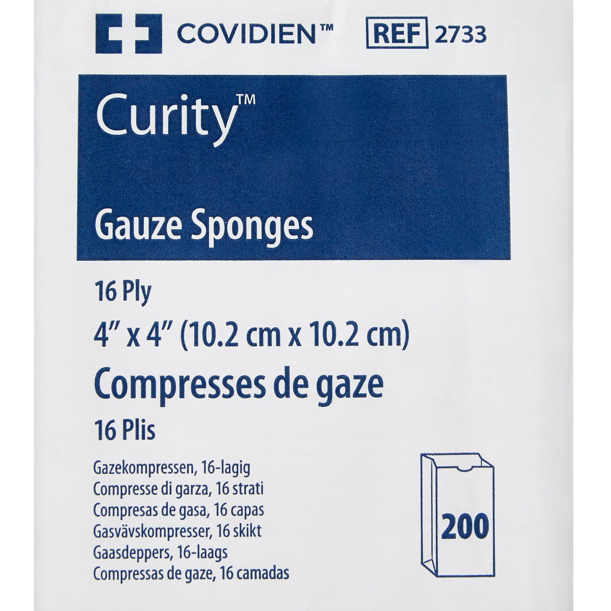 Gauze Sponge Curity™ 4 X 4 Inch 16-Ply NonSterile 200 per Pack - BeHope