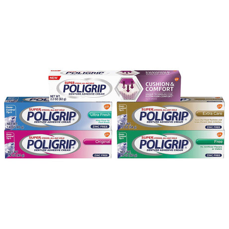 Denture Adhesive Super Poligrip® Original Cream Strong All-Day Hold - BeHope