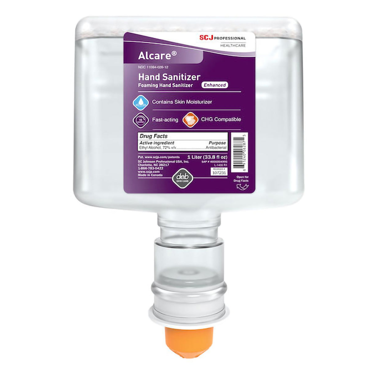 Hand Sanitizer Alcare® Enhanced 33.8 oz. Ethyl Alcohol Foaming Dispenser Refill Bottle - BeHope