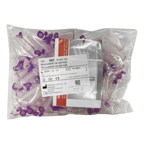 Microvette® CB 300 Capillary Blood Collection Tube K2 EDTA Additive 300 µL Pull Cap Polypropylene Tube - BeHope