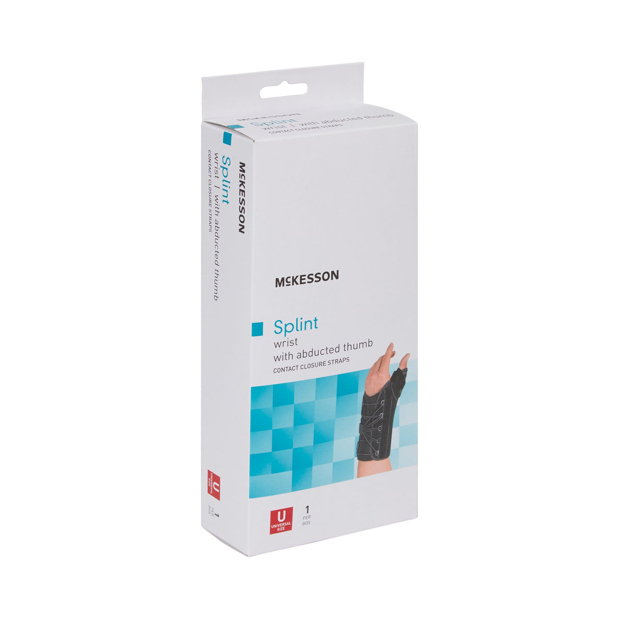 Wrist Brace with Thumb Spica McKesson Left Hand Black One Size Fits Most - BeHope
