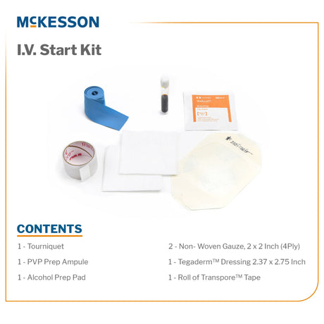 McKesson Sterile IV Start Kit with Tegaderm Dressing PVP Prep Ampule - BeHope