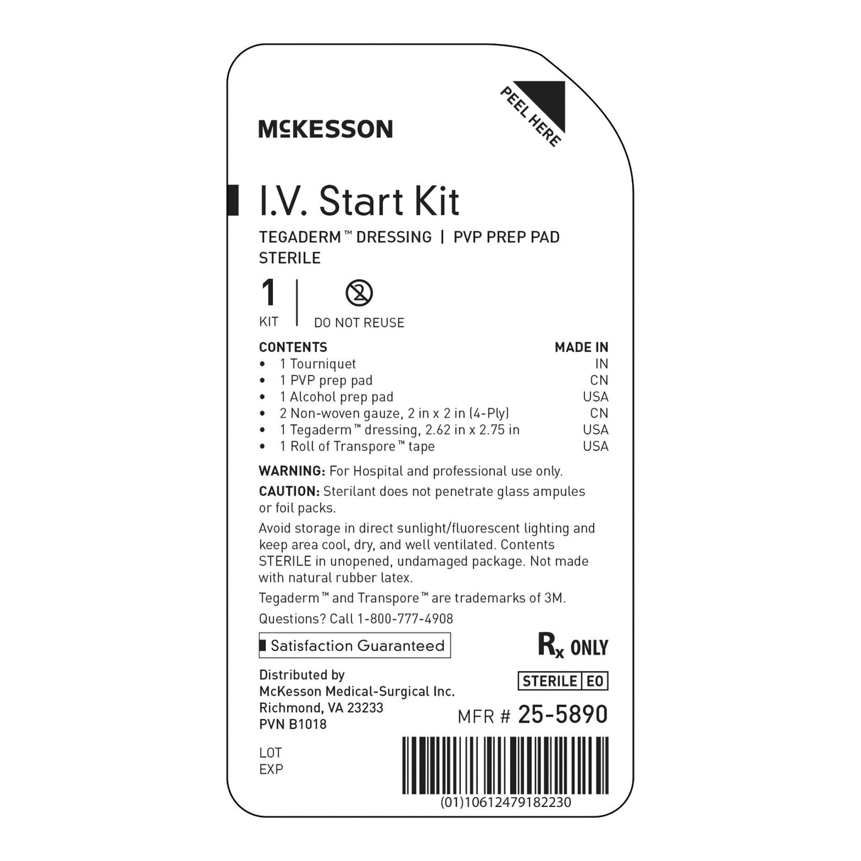IV Start Kit McKesson Sterile - BeHope