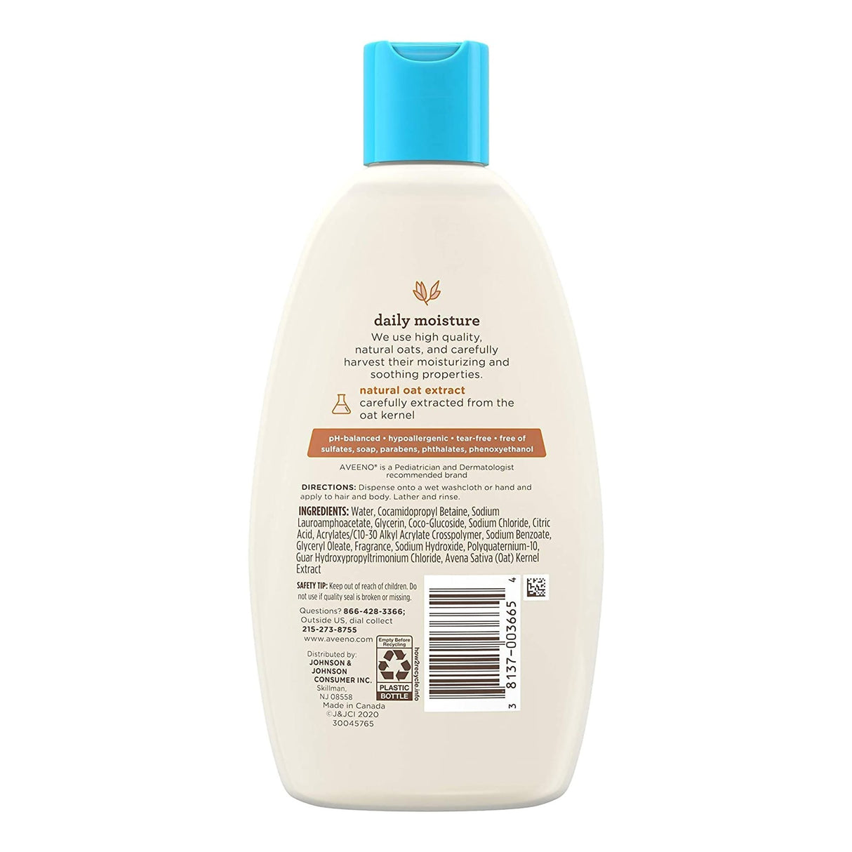 Baby Shampoo and Body Wash Aveeno® Baby 8 oz. Flip Top Bottle Light Scent - BeHope