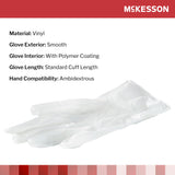 Exam Glove McKesson X-Large NonSterile Vinyl Standard Cuff Length Smooth Clear Not Rated - BeHope