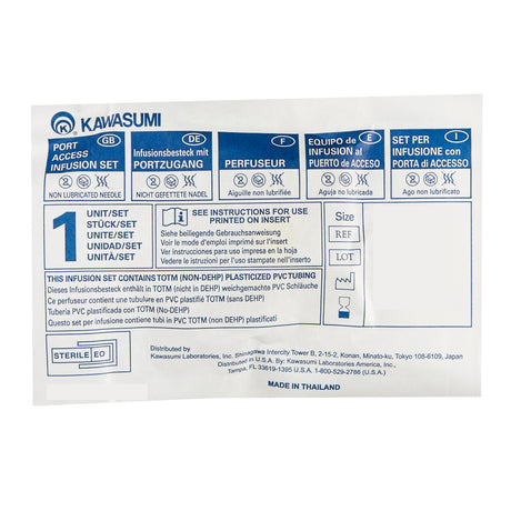 Huber Infusion Set Kawasumi 20 Gauge 1 Inch 11 Inch Tubing Y-Site Port - BeHope