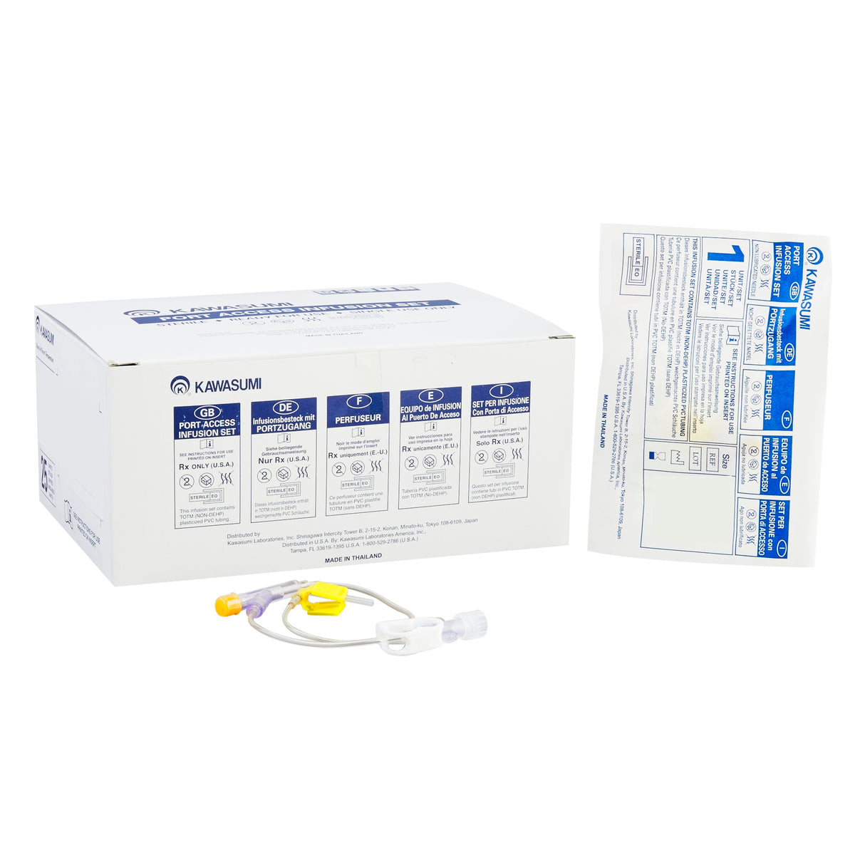 Huber Infusion Set Kawasumi 20 Gauge 1 Inch 11 Inch Tubing Y-Site Port - BeHope