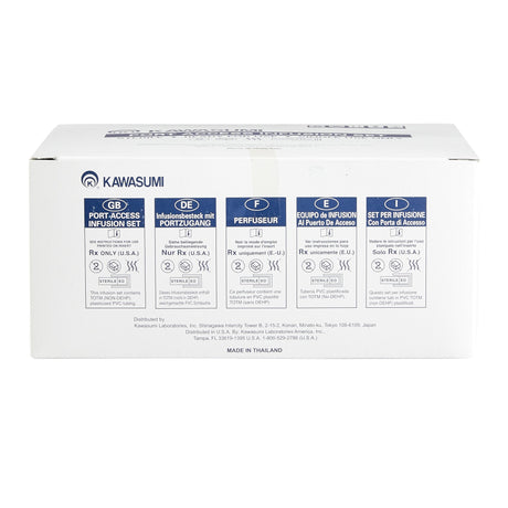 Huber Infusion Set Kawasumi 20 Gauge 3/4 Inch 11 Inch Tubing Y-Site Port - BeHope