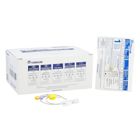 Huber Infusion Set Kawasumi 20 Gauge 3/4 Inch 11 Inch Tubing Y-Site Port - BeHope