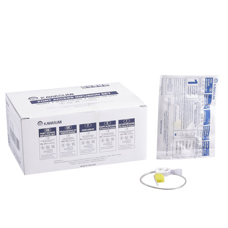 Huber Infusion Set Kawasumi 20 Gauge 3/4 Inch 8 Inch Tubing Without Port - BeHope
