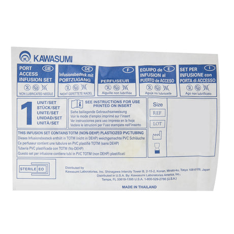 Huber Infusion Set Kawasumi 20 Gauge 1 Inch 8 Inch Tubing Without Port - BeHope