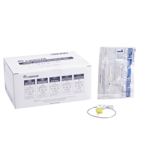 Huber Infusion Set Kawasumi 20 Gauge 1 Inch 8 Inch Tubing Without Port - BeHope