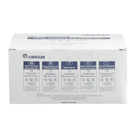 Huber Infusion Set Kawasumi 22 Gauge 3/4 Inch 8 Inch Tubing Without Port - BeHope