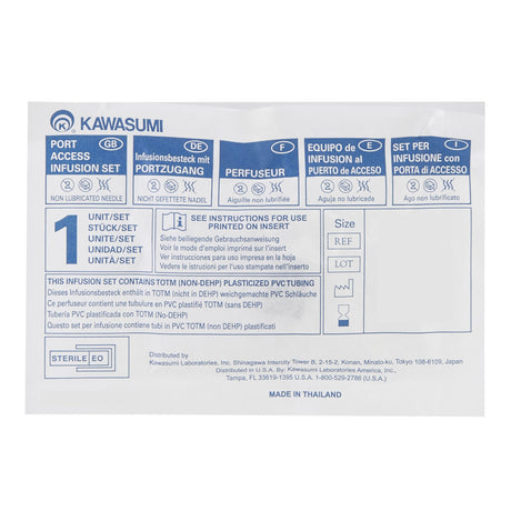 Huber Infusion Set Kawasumi 22 Gauge 3/4 Inch 11 Inch Tubing Y-Site Port - BeHope