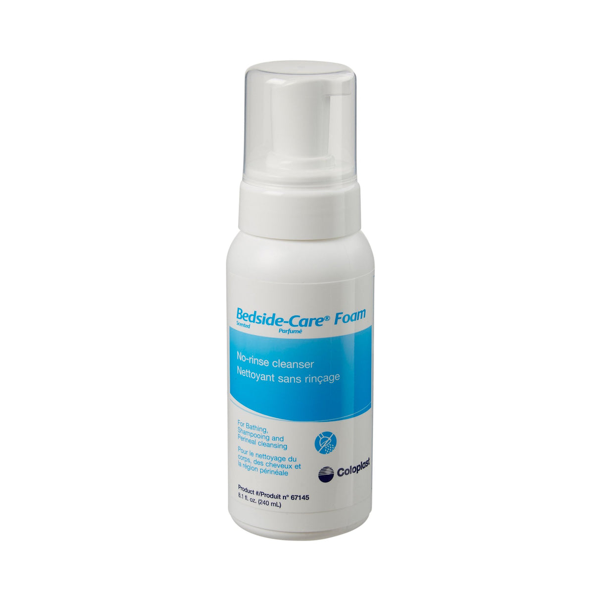 Shampoing et gel douche sans rinçage Bedside-Care, flacon pompe parfumé de 237 ml
