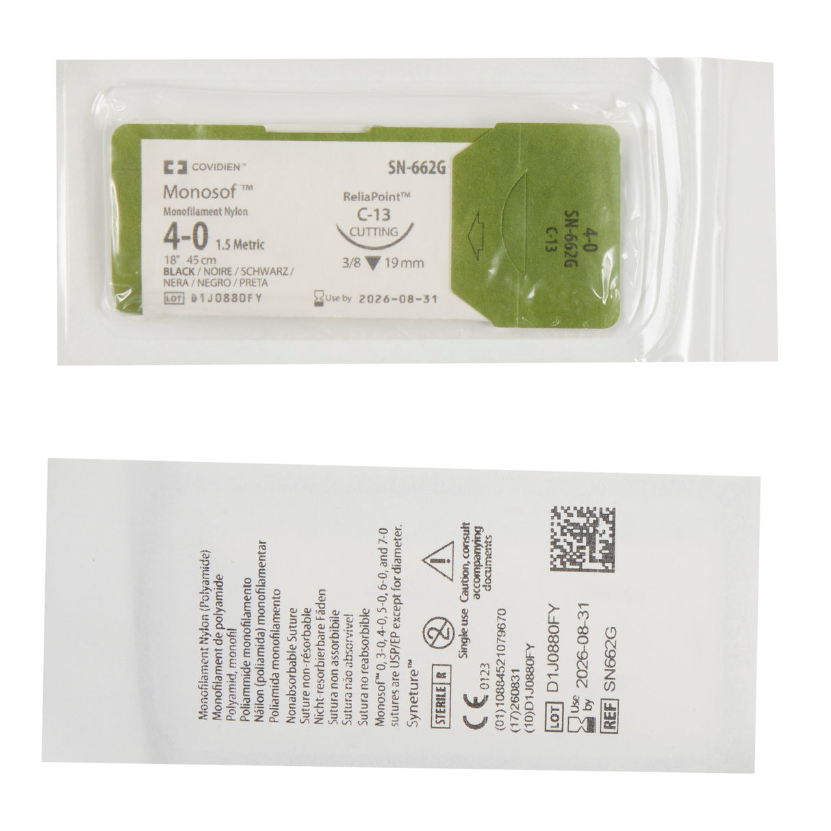 Nonabsorbable Suture With Needle Monosof™ Nylon Reverse Cutting Monofilament - BeHope