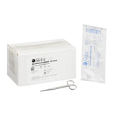 Iris Scissors Econo Sterile™ 4-1/2 Inch Length Floor / Office Grade Pakistani Stainless Steel Sterile Finger Ring Handle Straight Sharp Tip / Sharp Tip - BeHope