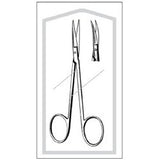 Iris Scissors Econo™ 4-1/2 Inch Length Floor / Office Grade Pakistani Stainless Steel Sterile Finger Ring Handle Curved Sharp Tip / Sharp Tip - BeHope