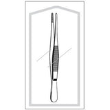 Dressing Forceps Econo Sterile™ 5 Inch Length Floor / Office Grade Pakistani Stainless Steel Sterile NonLocking Thumb Handle Straight Serrated Tips - BeHope