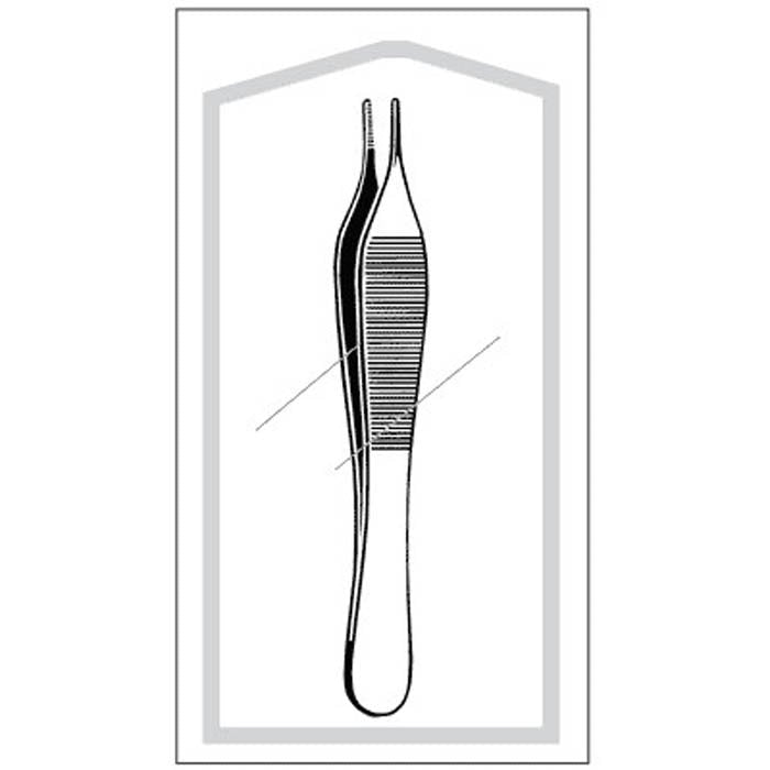 Dressing Forceps Econo Sterile™ Adson 4-3/4 Inch Length Floor / Office Grade Pakistani Stainless Steel Sterile NonLocking Thumb Handle Straight Serrated Tips - BeHope
