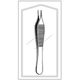 Dressing Forceps Econo Sterile™ Adson 4-3/4 Inch Length Floor / Office Grade Pakistani Stainless Steel Sterile NonLocking Thumb Handle Straight Serrated Tips - BeHope