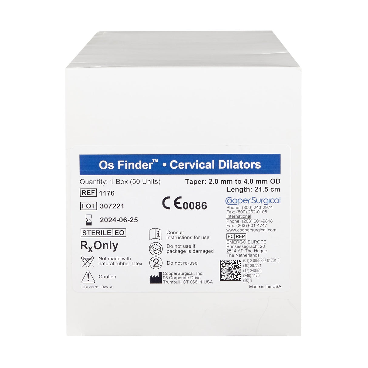 Cervical Dilator Os Finder™ 21.5 cm Length Teflon-Like Sterile - BeHope