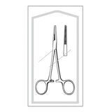 Hemostatic Forceps Econo Sterile™ Kelly 5-1/2 Inch Length Floor / Office Grade Pakistani Stainless Steel Sterile Locking Finger Ring Handle Straight Serrated Tips - BeHope