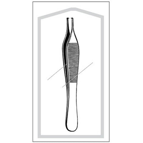 Tissue Forceps Econo Sterile™ Adson 4-3/4 Inch Length Floor / Office Grade Pakistani Stainless Steel Sterile NonLocking Thumb Handle Straight 1 X 2 Teeth - BeHope