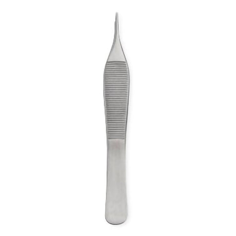 Dressing Forceps Centurion® Adson 4-3/4 Inch Length Floor / Office Grade Stainless Steel Sterile NonLocking Thumb Handle Straight Serrated Tips - BeHope