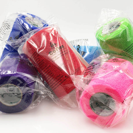 Cohesive Bandage CoFlex® NL 4 Inch X 5 Yard Self-Adherent Closure Neon Pink / Blue / Purple / Light Blue / Neon Green / Red NonSterile 12 lbs. Tensile Strength - BeHope