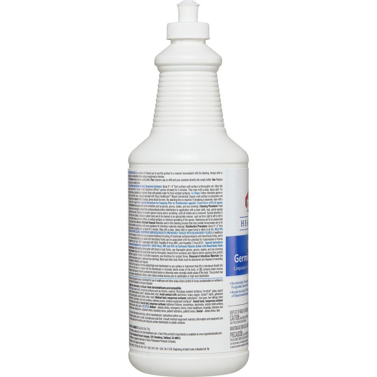 Surface Disinfectant Cleaner Clorox Healthcare® Bleach Germicidal Manual Squeeze Liquid 32 oz. Bottle Fruity Floral Bleach Scent NonSterile - BeHope