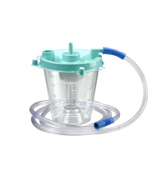 Rigid Suction Canister Kit Hi-Flow™ 800 mL Sealing Lid - BeHope