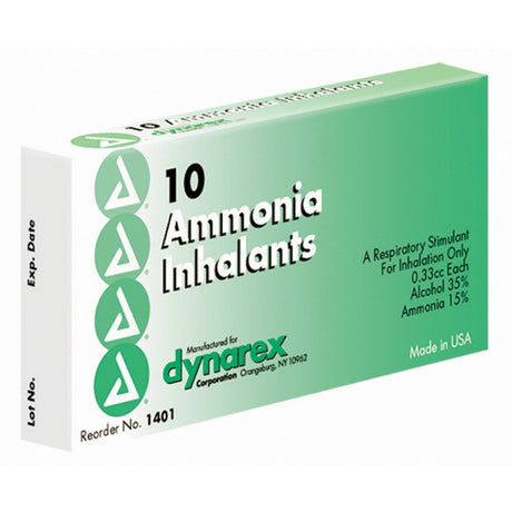 Dynarex® Ammonia Inhalant Smelling Salts for Fainting Relief - BeHope