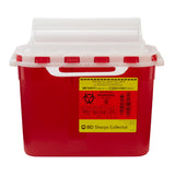 Sharps Container BD™ Horizontal Entry Durable Red Base Secure Locking Lid - BeHope