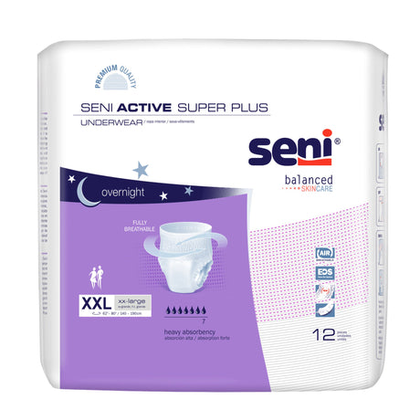 Unisex Adult Absorbent Underwear Seni® Active Super Plus Pull On with Tear Away Seams 2X-Large Disposable Heavy Absorbency - BeHope