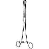 Sponge Forceps Econo™ Foerster-Ballenger 9-1/2 Inch Length Floor / Office Grade Pakistani Stainless Steel NonSterile Locking Finger Ring Handle Straight Fenestrated Serrated Oval Tips - BeHope