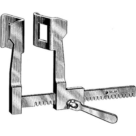 Rib Spreader Sklar® Straight Arms with Bar Ratchet Finochietto Small 1-1/4 X 1-3/4 Inch Fenestrated Blades OR Grade - BeHope