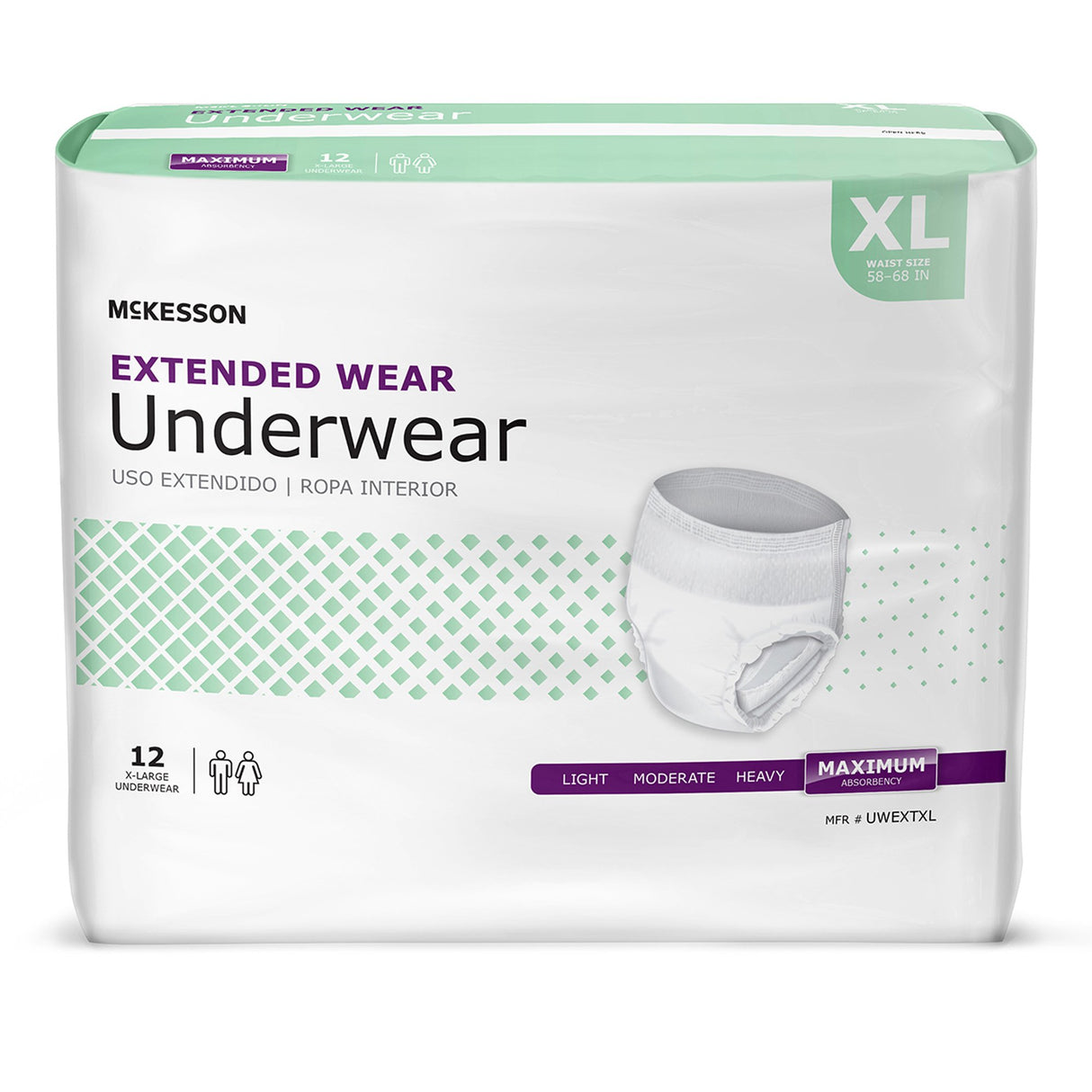 Unisex Adult Absorbent Underwear McKesson Pull On with Tear Away Seams X-Large Disposable Heavy Absorbency - BeHope