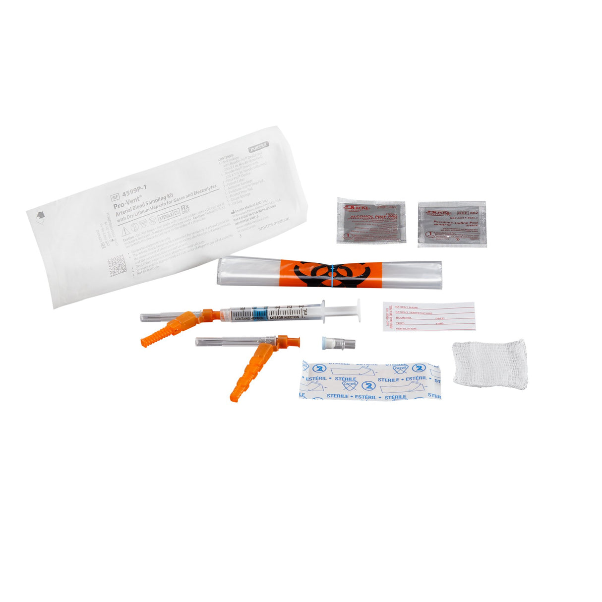 Arterial Blood Gas Kit Pro-Vent® Plus 3 mL Luer Lock 23 Gauge - BeHope