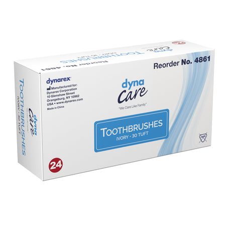 Toothbrush Dynarex® White Adult Soft - BeHope